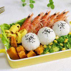 Shrimp and Vegetable Rice Ball Bento