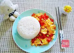 Illustration of how to make fried tomato and egg rice bowl 6