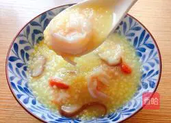 Illustration of how to make shrimp, mushroom and millet porridge 9