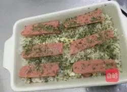 Cheese and Bacon Baked Rice Recipe Illustration 3