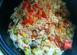 Illustration of how to make tomato assorted braised rice 8