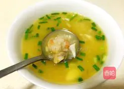 Salted Egg Jade Shrimp Porridge Recipe Illustration 8