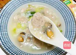 Illustration of how to make fish ball and abalone porridge 13