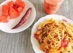 Illustration of how to make cold shredded chicken noodles 6