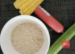 Illustration of how to cook rice with okra and corn juice 1