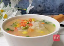 Illustration of how to make mixed vegetable and chicken porridge 10