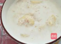 Illustration of how to make banana milk oatmeal porridge 6
