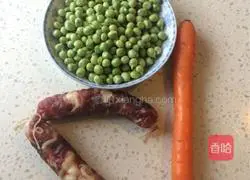 Illustration of how to make braised sausage and bean rice 2