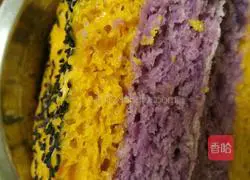 Illustration of how to make pumpkin and purple sweet potato cake 10