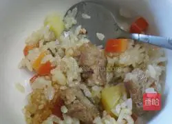 Illustration of how to make braised pork ribs with rice 9