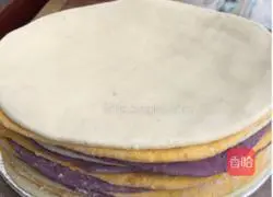 Illustration of how to make Pumpkin and Purple Sweet Potato Mille Crepe Cake 5