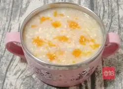 Brown rice and lean meat porridge( Illustration of how to make baby complementary food) 9