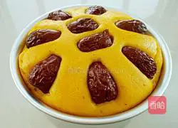 Illustration of how to make red date and pumpkin hair cake 16