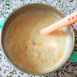 Baby food supplement: red date and carrot milk powder porridge