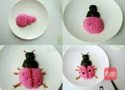 Illustration of how to make ladybug rice balls 3