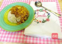 Illustration of how to make diced potato rice bowl 4