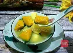 Illustration of how to make chestnut, pumpkin, sweet potato and millet porridge 9