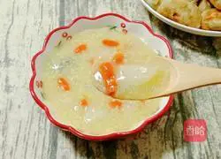 Illustration of how to make snow pear, white fungus and millet porridge 14