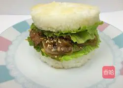 Illustration of how to make ginger-roasted pork and rice burgers 7