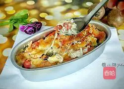 Original cheese Illustration of how to make baked rice 14