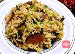 Illustration of making braised rice with pickled beans and bacon 14