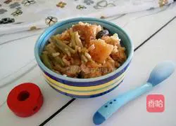 Illustration of braised rice with beans and pork belly 6