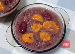 Illustration of how to make rice, black rice and sweet potato porridge 9