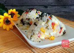 Illustration of how to make Korean rice balls 7