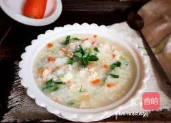 Illustration of how to make vegetable lean meat porridge 16