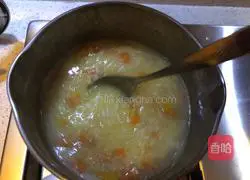 Illustration of how to make papaya and millet porridge 6