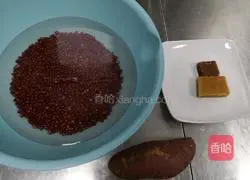 Illustration of how to make red bean and sweet potato syrup 1