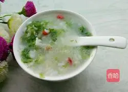 Illustration of how to make shrimp and vegetable porridge 10