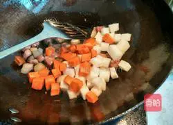 Illustration of how to make curry meat rice bowl 4