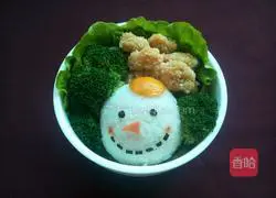 #Christmas#Snowman Rice Ball Bento Illustration of how to do it 8