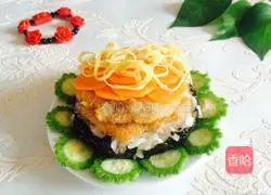 Illustration of how to make rice balls 16