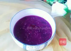 Illustration of how to make three-color quinoa and purple sweet potato porridge 8
