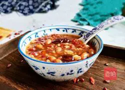 Illustration of how to make red bean and peanut oatmeal porridge 13