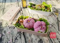 Illustration of how to make Sakura mashed potato rice balls 10