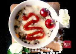 Illustration of how to make minced beef, onion and mango baked rice 10