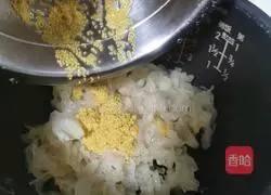 Peach gum Illustration of how to make white fungus and millet porridge 7