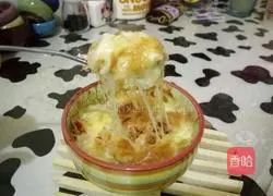 Illustration of how to make spicy cabbage, bacon and cheese baked rice 9