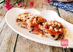 Illustration of how to make cheese and meat floss rice balls 12