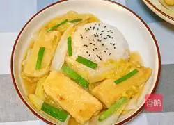 Illustration of how to make baby cabbage and tofu rice bowl 15