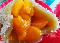 Illustration of how to make matcha and mango glutinous rice cakes 11