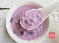 Illustration of how to make purple sweet potato milk oatmeal porridge 8