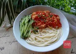 Illustration of tomato and egg cold noodles 10