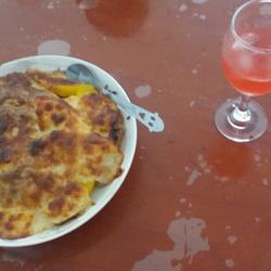 Baked Rice with Two Bacteria and Cheese