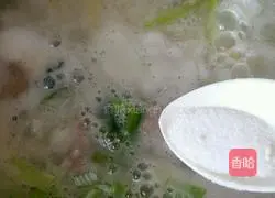 Spinach and Pork Liver Porridge Recipe Illustration 11