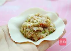 Illustration of how to make pork and green onion pot stickers 14