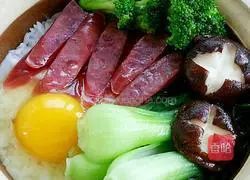 Illustration of how to make sausage clay pot rice 11